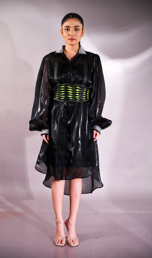 PROMINENCE ARCH SHIRT DRESS WITH BELT