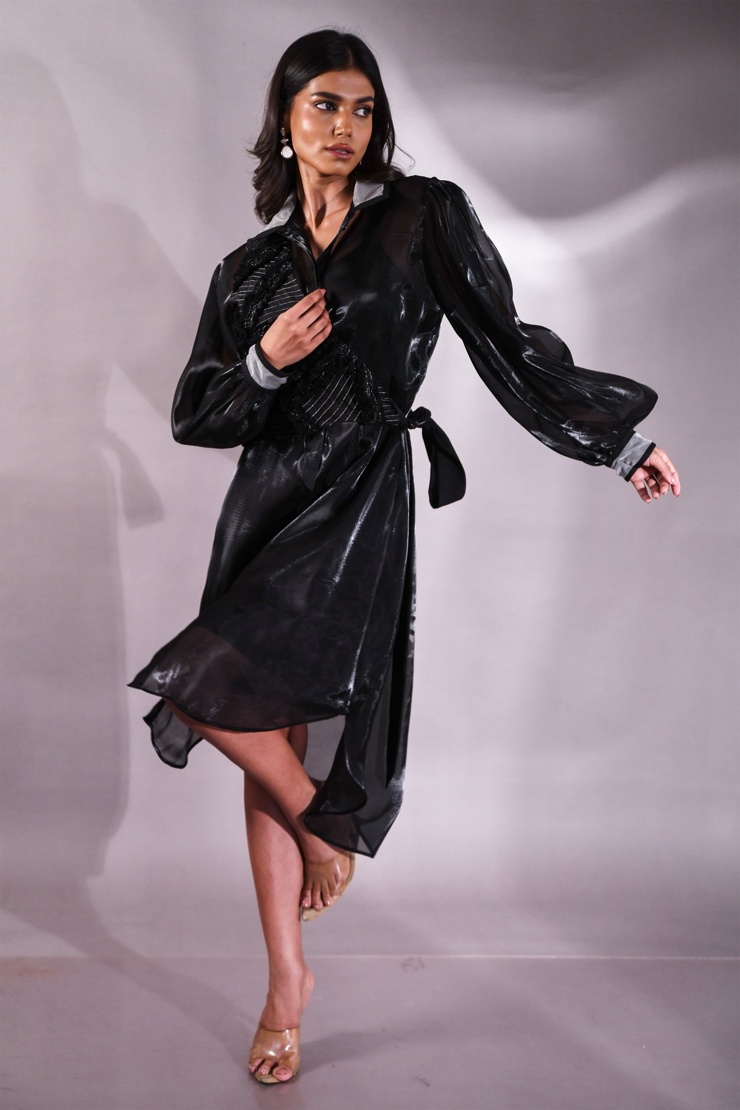 ELECTIC GEODE SHIRT DRESS & WAIST COAT